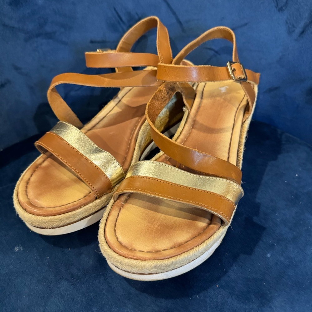 Coach Leather Platform Sandals SZ 8